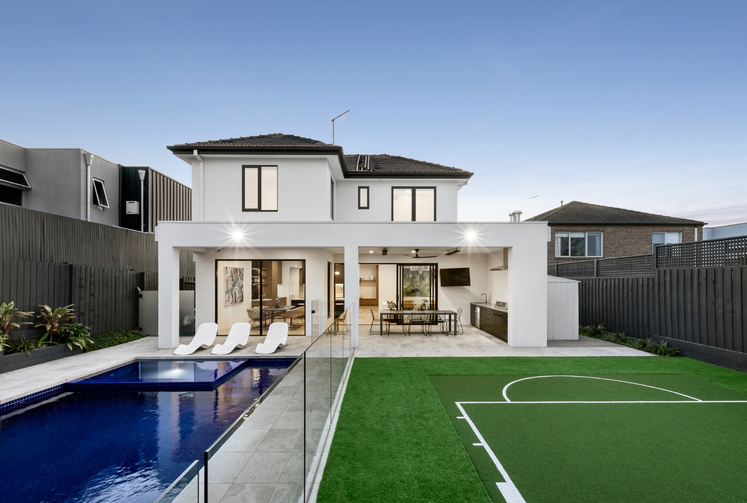 Gracepools pool, spa, alfresco area, basketball court, sauna